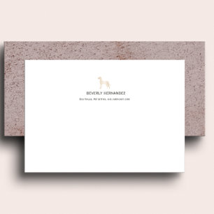 Gold Great Dane Dog Walker Elegant Monogram Card