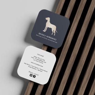 Gold Great Dane Dog Walker Trainer Puppy sitting   Square Business Card