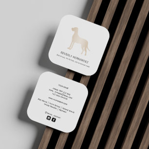 Gold Great Dane Dog Walker Trainer Puppy sitting Square Business Card