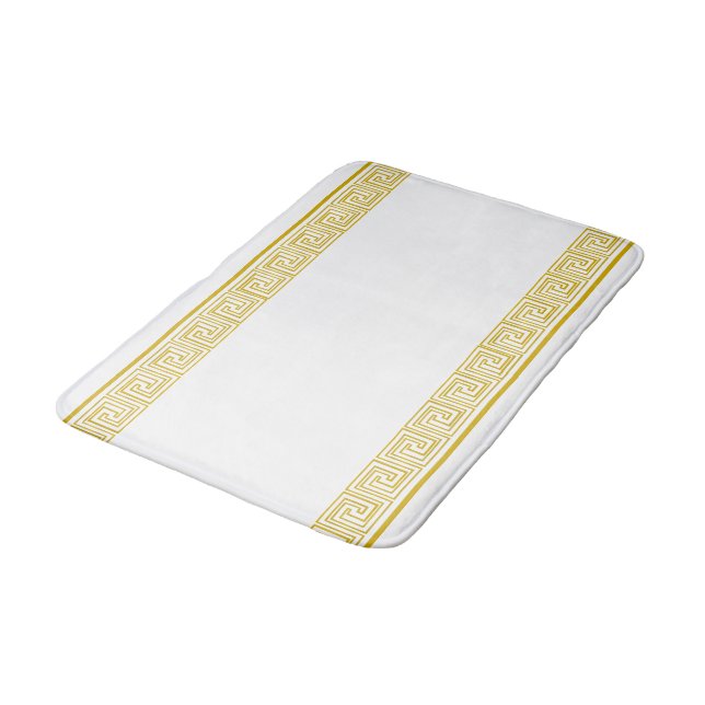 Gold Grecian Frieze Design Bath Mat (Angled)