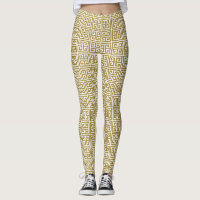 Gold Greek Key Leggings