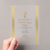 Gold Greek Key Orthodox Christening Baptism