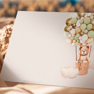 Gold Green Bear Balloons Blank Enclosure Card