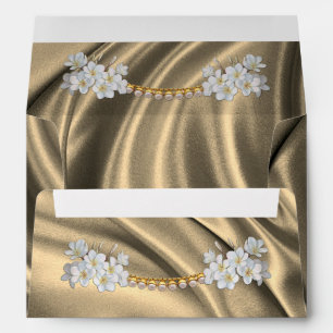 Gold,Green,Blue,Ivory Silk & Pea Wedding Envelopes