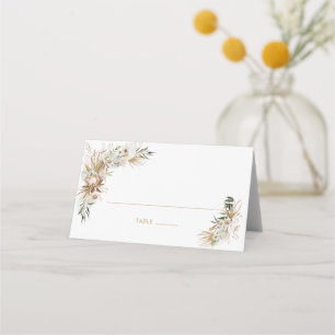 Gold & Green Boho Wedding Day Table Place Card
