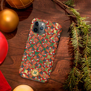Gold Green Boxer Cute Dog Christmas Case-Mate iPhone Case