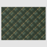 Gold Green Christmas Plaid  Tissue Paper<br><div class="desc">This is an elegant,  sophisticated Christmas plaid in gold and green for your trendy gift wrapping projects. Its appropriateness for the holidays and vintage vibes make it special. These tissue papers show the pattern on the diagonal. They are also good for decoupage.</div>