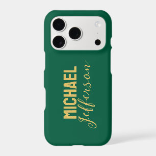Gold green color elegant modern minimalist name