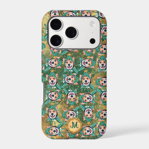 Gold Green Corgi Cute Dog Christmas