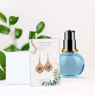 Gold & Green Earring Display Business Card