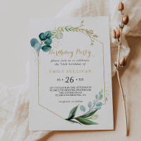 Gold & Green Eucalyptus 50Th Birthday Party