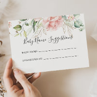 Gold Green Foliage Baby Name Suggestions Card