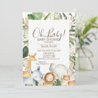 Gold Green Foliage Boho Safari Baby Shower