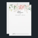 Gold Green Foliage Floral Wedding Advice Card<br><div class="desc">This gold green foliage floral wedding advice card is perfect for a modern wedding. The design features hand-drawn gold and green botanical foliage with pink, blush and white flowers, inspiring natural beauty. These cards are perfect for a wedding, bridal shower, baby shower, graduation party & more. Personalise the cards with...</div>