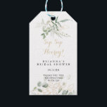 Gold Green Foliage Sip Sip Hooray Bridal Shower Gift Tags<br><div class="desc">These gold green foliage sip sip hooray bridal shower gift tags are perfect for a rustic wedding shower. This artistic design features hand-drawn watercolor gold and green foliage ,  inspiring natural beauty.</div>