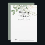 Gold Green Foliage Wedding Words of Wisdom  Advice Card<br><div class="desc">This gold green foliage wedding words of wisdom advice card is perfect for a rustic wedding. This artistic design features hand-drawn watercolor gold and green foliage , inspiring natural beauty. These cards are perfect for a wedding, bridal shower, baby shower, graduation party & more. Personalise the cards with the names...</div>