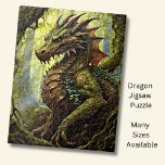 Gold Green Forest Dragon Jigsaw Puzzle<br><div class="desc">Gold Green Forest Dragon. - - See my store for lots more great Dragon Gifts.</div>