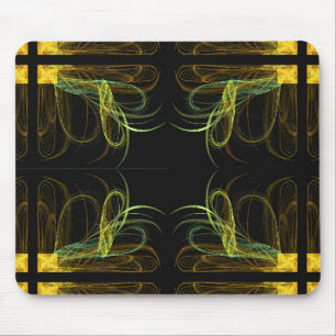 Gold & Green Fractal Mousepad