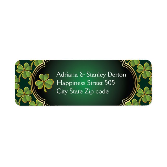Gold, green Irish clover and frame wedding (Front)