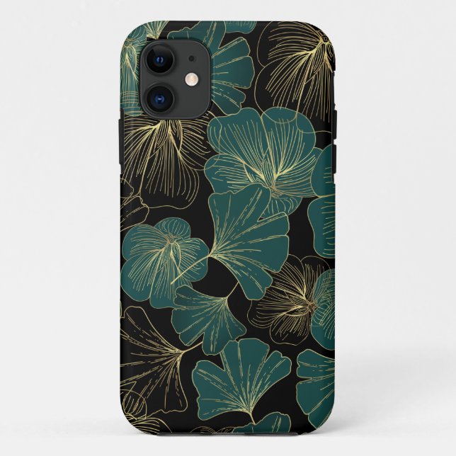 Gold green leaves  Case-Mate iPhone case (Back)