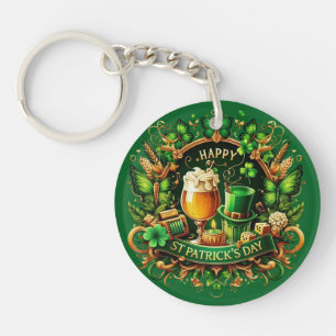 Gold & Green Ornate St. Patrick's Day Celebration Key Ring