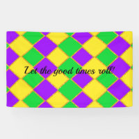 Gold Green Purple Mardi Gras Harlequin Pattern 