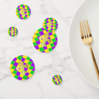 Gold Green Purple Mardi Gras Harlequin Pattern  
