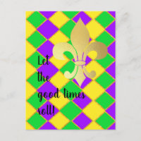 Gold Green Purple Mardi Gras Harlequin Pattern