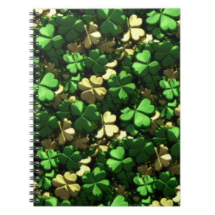 Gold Green Shamrocks Notebook