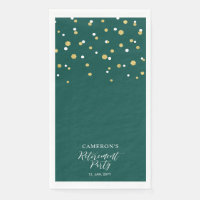 Gold & Green Stylish Confetti Retirement Party