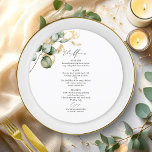 Gold Greenery Circle Wedding Menu Card<br><div class="desc">Prepare to embark on a magical journey of love with our breathtaking wedding suite, crafted especially for lovers of nature! This fabulous collection is the ultimate addition to your dreamy garden party or enchanting nature-themed celebration. It includes everything you could possibly need, from a stunning welcome sign to personalised napkins...</div>