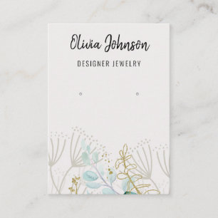 Gold Greenery Dandelion Jewellery Earring Display  Business Card