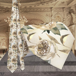 Gold & Greenery Elegant Wedding Tie
