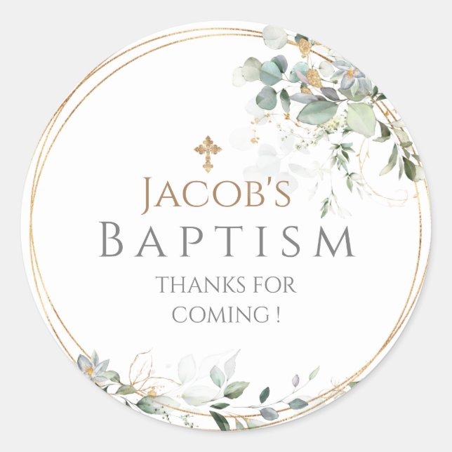 Gold Greenery Eucalyptus  Square Sticker (Front)