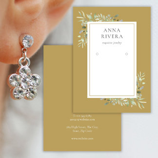 Gold Greenery Foliage Earring Display Card