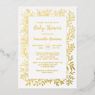 Gold Greenery Foliage Gender Neutral Baby Shower