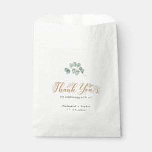 Gold Greenery Thank You Wedding Favour Bag