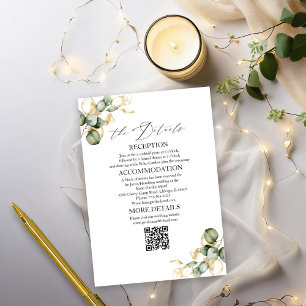 Gold Greenery Wedding Details Enclosure Cards