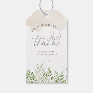 Gold Greenery Wedding Thank You Gift Tags