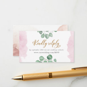 Gold Greenery Wedding Website RSVP Enclosure Card
