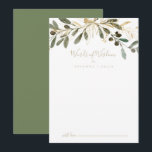 Gold Greenery Wedding Words of Wisdom Advice Card<br><div class="desc">This gold greenery wedding words of wisdom advice card is perfect for a modern wedding. The design features charming artistic green and gold foliage. These cards are perfect for a wedding, bridal shower, baby shower, graduation party & more. Personalise the cards with the names of the bride and groom, parents-to-be...</div>