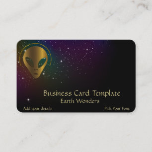 Gold Grey Alien - Logo Ancient Alien Business Card
