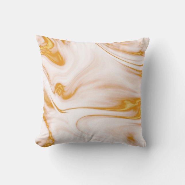 Gold Grey And White Marble Cushion (Front)