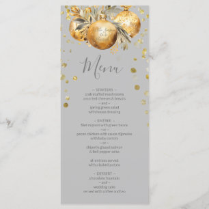 Gold Grey Christmas Wedding Menu