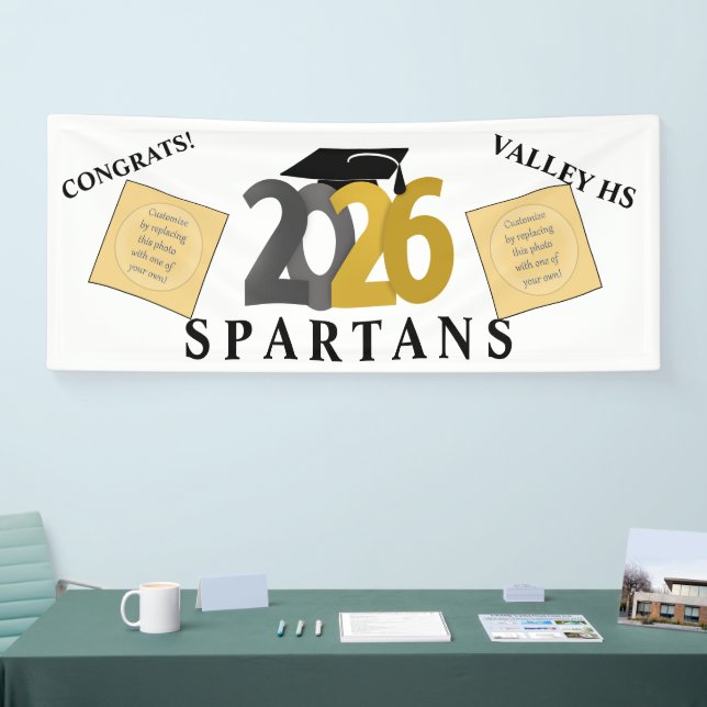 Gold Grey Class of 2026 Banner (Tradeshow)