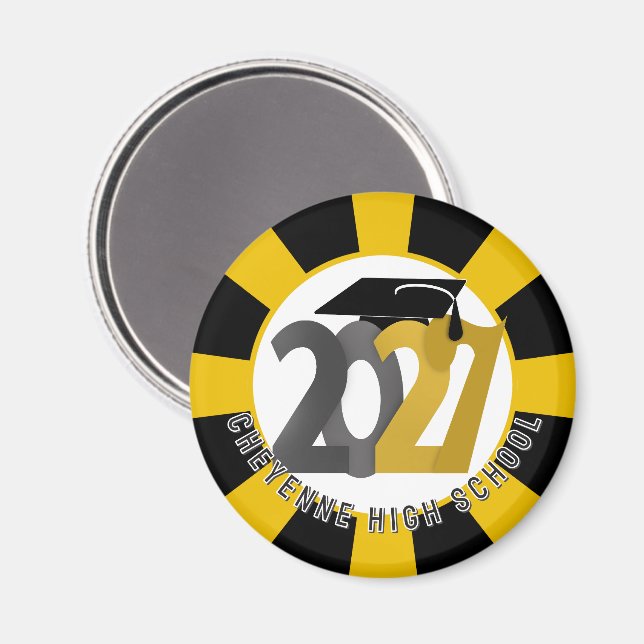 Gold Grey Class of 2027 Graduation Magnet (Front/Back)