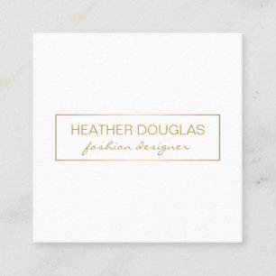Gold Grey Foil Shine Square Business Card