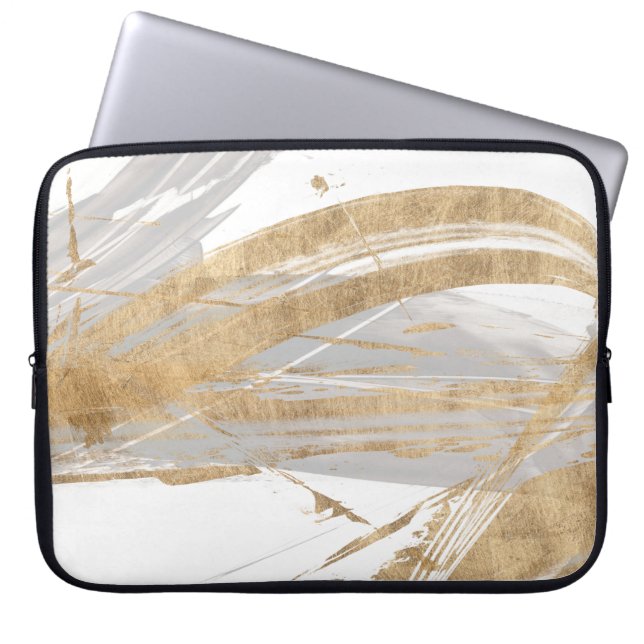 Gold & Grey Laptop Sleeve (Front)