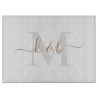 Gold & Grey Monogram Swash Script 