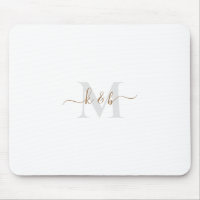 Gold & Grey Monogram Swash Script 